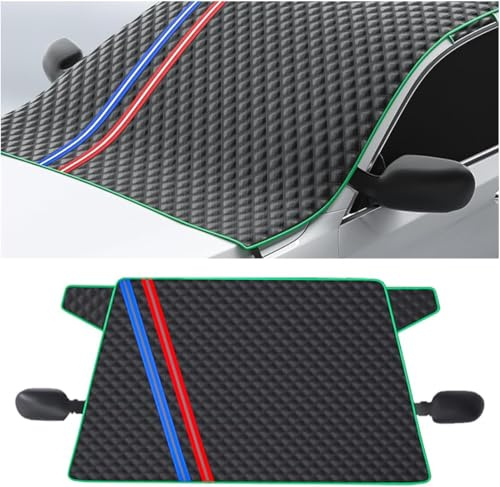 VAPORVERSE Frontscheibenabdeckung Winter für FIAT 500 und 500 C Cabrio ab Bj. 2013 Crema, Auto Windschutzscheiben Abdeckung Faltbar Autoabdeckung Winter für Gegen Schnee