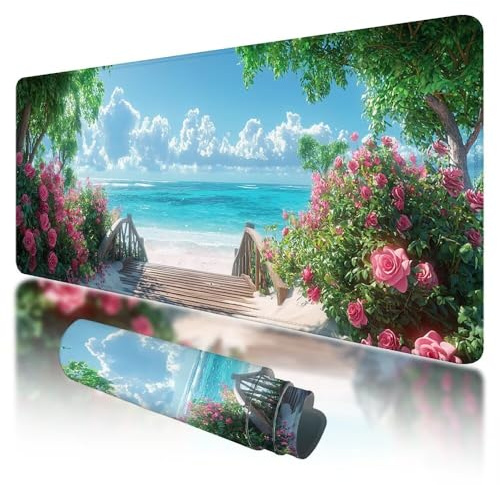 Gaming Mouse Pad 800x300x3mm Large Mouse Mat for Desk Accessories, Landscape Mousepad with Stitched Edges, Gaming Mousepad XXL with Non-Slip Rubber Base, Pier Mousemat for Desk Accessories, Z-96