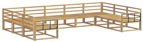 vidaXL Outdoor-Sofagarnitur 9 pcs Weiß 404 x 247,5 x 73 cm, Zeitgemäße Gartenmöbel, modernes Sofa-Set, gemütliche Lounge für den Pool, Sitzgruppe für den Garten