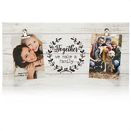 com-four® Bilderrahmen Together - Fotorahmen für Bilder in verschiedenen Größen - Rahmen für 2 Fotos zum Aufhängen (01 Stück - Together)