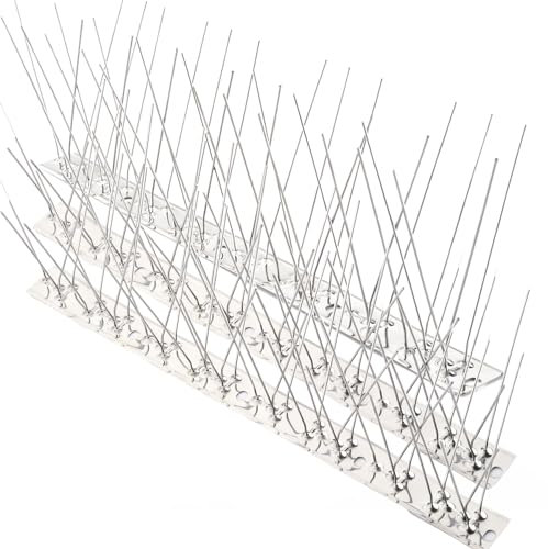 ONECE Pinchos Antipalomas 3,3 m en Acero Inoxidable, Puntas Antipájaros, 10 Piezas de 33 cm, Kit de Puas Anti-Palomas, Aves, Gorriones, Cuervos