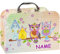 alles-meine.de GmbH Kinderkoffer/Koffer - MITTEL - Eule & Vogelhaus - incl. Name - für Spielzeug und als Geldgeschenk - Mädchen & Jungen - Kinder & Erwachsene - Pappe Karton - ..