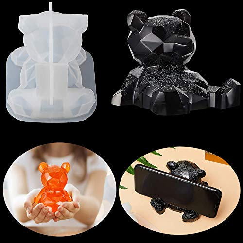 3D ours résine moules époxy coulée Silicone moule cristal support de téléphone Rack moule bijoux bougie faisant des moules pour la décoration de la maison cadeau bricolage