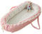 DorkasDE Babynest Kuschelnest Faltbett tragbar Babybett Reisebett (one Size, Stern Rosa)