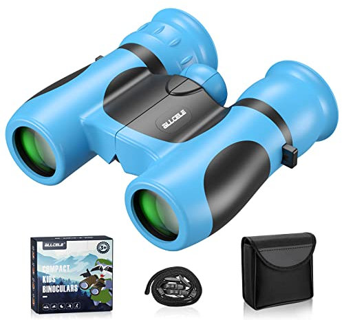 ALLCELE Leichtes W8 Fernglas für Kinder, Starker Vergrößerung 8 * 21 Feldstecher, Outdoor Exploration Ferngläser, Spielzeug ab 3-12 Jahre Jungen & mädchen, Kleine Abenteurer (BLAU)