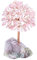 Jovivi Albero della Vita Sopramobile Decorazione in Cristallo Pietra Fengshui Ornamento Guarigione Meditazione Portafortuna Regalo-Quarzo Rosa