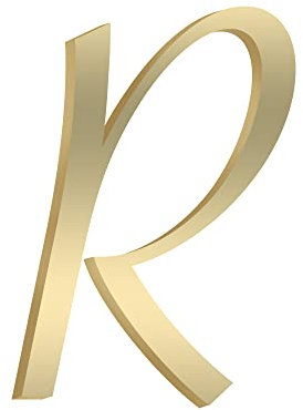 TentHome 3D Hausnummer Messing Buchstabe Selbstklebende A-Z Kennzeichnung Türnummer Adressnummer DIY Dekoration für Briefkasten Schilder Tür Gartentor Geschäft Gold (R)