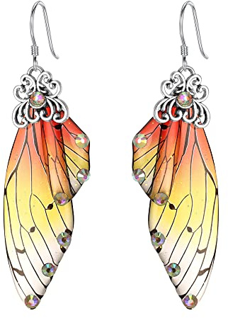 Clearine Schmetterling Flügel Ohrringe Strass Kristall Haken Tropfen baumeln für Damen
