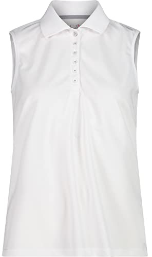 CMP - Woman Polo Sleeveless, Woman, Bianco-Grey, 46