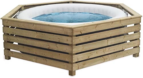 Decorspa Habillage en Bois pour Spa Gonflable pour Spa Rond de 181 à 205 cm