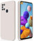 GiiYoon Case Compatible with Samsung Galaxy A21s, Silky-Soft Touch Full-Body Protective Phone Silicone Case, Shockproof Cover with Microfiber Lining, off white