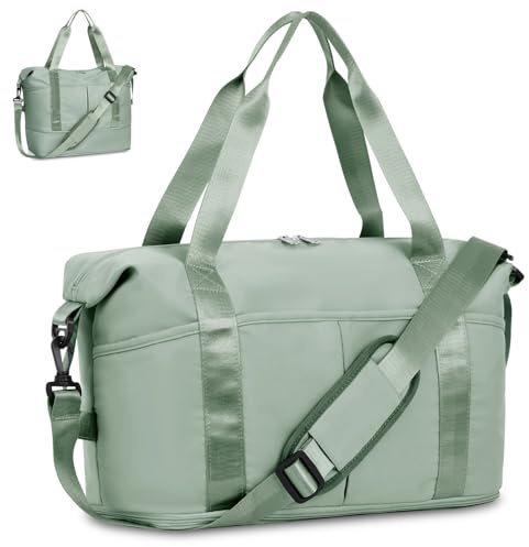 FIORETTO Cabin Bag for Ryanair 40x20x25 and Easyjet 45x36x20 Underseat Convertible Carry on Travel Weekend Overnight Duffle Hospital Hand Luggage with Wet Pocket for Women Men Green