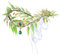 Künstliche Blumen Haarschmuck, Elfenkrone Blumenkranz Haare Kopfschmuck Braut Haarschmuck mit Band, Blumen Haarreif Tiara für Halloween, Hochzeit, Cosplay, Foto Requisiten, Festival (Grüne Blätter)