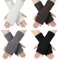 TAGVO Damen Winter Fingerlose Armstulpen, 4 Paar Halb Fingerlose Handschuhe, Häkeln Stricken Pulswärmer, Kurze Elastische Halbfinger Handschuhe Fingerlose Handwärmer Sporthandschuhe Mädche