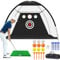 Golf Practice Hitting Net 10x7 Ft with Swing Training Targets and Carry Bag, Golf Foldable Net for Kids Adult Indoor Outdoor Home Backyard Sports (10x7.0ft with 3 Holes)