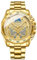 JewelryWe Uhren Herren Edelstahl Tourbillon: Datum Kalender 30m wasserdichte Analog Quarz Armbanduhr Männer Gold Edelstahl Armband Uhr mit Doppelt Tourbillon Zifferblatt und Leuchtzeiger
