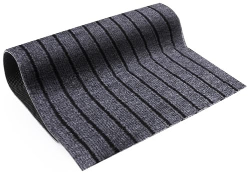 Aselected Indoor & Outdoor Door Mat 40X60 Cm Heavy Duty Washable Rubber Doormat Dirt Trapper Non Slip Entrance Rug Carpet Vacuum Super Absorbent Front, Grey