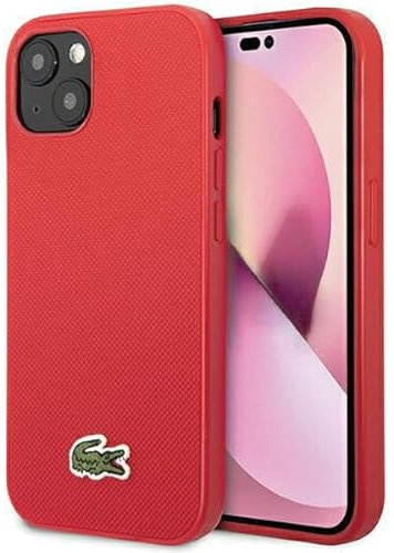 Lacoste LCHMP15SPVCR Hülle für iPhone 15/14 / 13 6.1 Rot hardcase Iconic Petit Pique