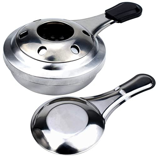 Gecheer Bruciatore per fonduta, bruciatore per pasta, portatile, antivento, bruciatore per alcool, fonduta, accessori per fonduta, set per fonduta, bollitore alcolico per hot pot, dry pot cuisine,