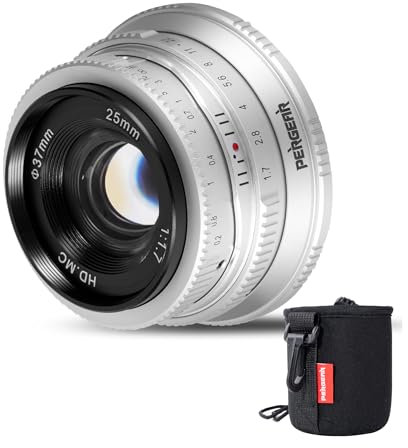 Pergear 25mm F1.7 große Blende, manuelles APS-C-Objektiv mit Fester Brennweite, Nikon Z-Mount-Objektiv, kompatibel mit Nikon Z-Mount-Kameras Z fc Z7 II Z6 II Z5 Z6 Z7 Z50 (Silver)