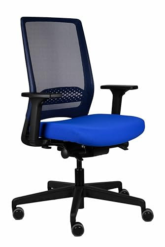 Viasit Kickster ergonomischer Bürodrehstuhl Schreibtischstuhl mit Armlehnen und Lumbalstütze für Homeoffice und Büro 5 Jahre Garantie (Blau)