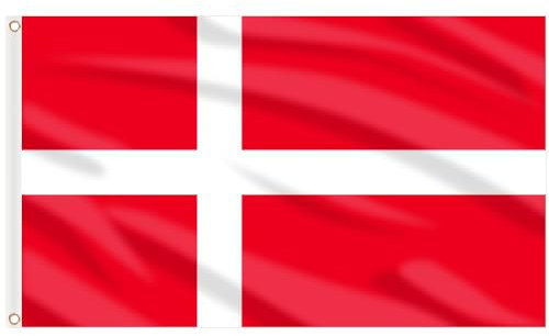 AhfuLife Bandiera della Danimarca 90×150 cm per Decorazioni per Feste a Tema Calcio Europeo, 1 Bandiera Danese a Doppio Lato con Occhielli in Ottone, Decorazioni per il 16 aprile, compleanno