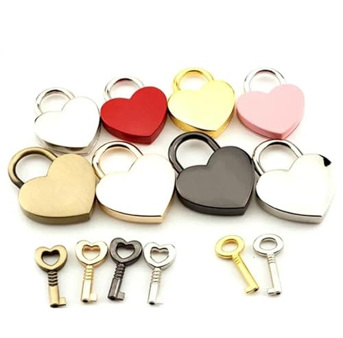 Cadenas coloré en forme de cœur for femmes, sacs à main, sac à dos, boîte à bijoux, collier, bricolage, 1 pièce(Rose gold)