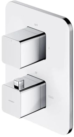 Omnires PM7436CRB, Thermostatische Unterputz-Dusch- und Badewannenarmatur Parma, Chrome/white