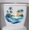 Summer Vibes Coconut Tree Sunset Toilet Cover Sticker Decals Waterproof Toilet Lid Tank Seat Decals Cistern Self-Adhesive Bathroom Wall Sticker