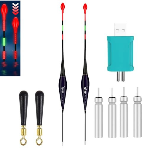 3 Stück Led Posen Angeln | Schwimmer Angeln Mit Bissanzeiger | LED Leuchtpose Angelposen Angelzubehör | Knicklichtpose Angelposen Nacht-Angeln Für Crappie,Hecht,Barsch,Karpfen Am See,Fluss (A)