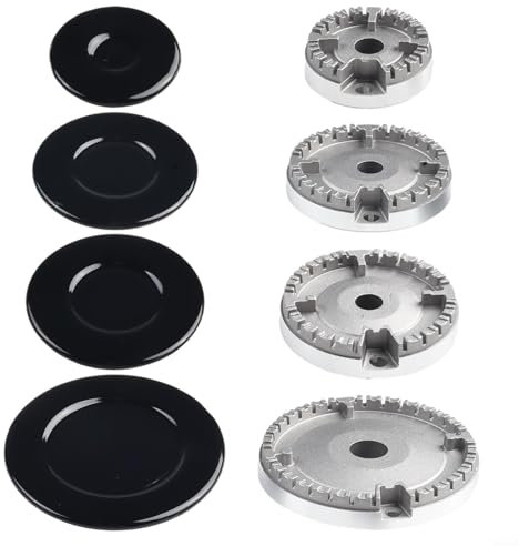 Drhomeam Gasherd-Brennerkappe, Kochgeschirr-Hut-Set, Herddeckel für Küche, Brennerkopf, Ersatz-Set, passend für Sabaf-Gasherde, Herdteile und Zubehör (konkav)