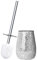 Escenzy Modern Toilet Brush and Holder Set Mosaic Glass | Non-Rustic Stainless Steel | Practical & Decorative Toilet Bowl Brush and Holder | Luxury Silver Glitter Bathroom Accessories