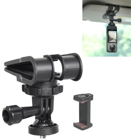 Fotoleey Kfz-Halterung für Kameras & Handys – Auto-Sonnenblende für Beifahrersitz, Kamerahalterung mit Schnellverschluss-Schnalle, für Insta 360 X4, für GoPro Hero 12, für Go Pro Max, für Insta360 Go