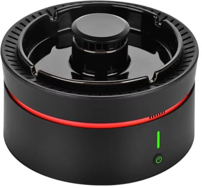 Cendrier purificateur d'air 2 en 1, cendrier multifonctionnel sans fumée avec filtre, cendrier intelligent rechargeable par USB sans fumée, cendriers pour cigarettes pour la maison, l'intérieur black