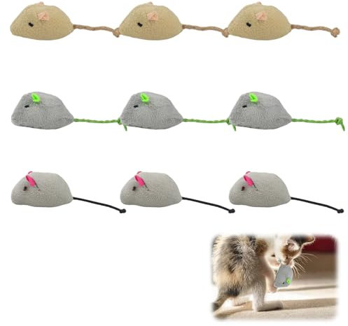 Fokelyi 9 Pack Cat Toys Catnip Mouse Toys Cat Toys, Scratch Chewing Teeth Grinding Pillow Cleaning Kick Bite Resistant for Kitten Toy, Cat Toys for Indoor Cat
