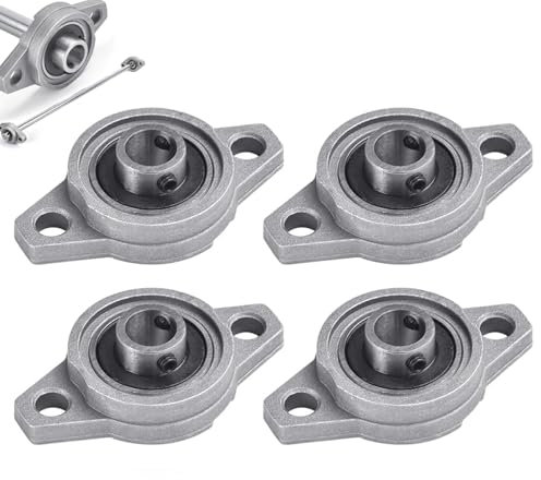 4 Stück KFL000 Stehlager 10mm Flanschlager Selbstausrichtend Stehlager Rhombische Flanschlager Horizontale Zinklegierung Kugellager Lagerblock für Drucker Innendurchmesser 10mm Durchmesser