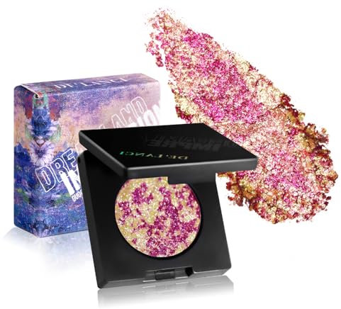 Afflano Palette Fard à Paupières Rose Gold Duochrome - Effet Glitter Pailleté Rose/Or, Pigments Chromatiques Intenses, Texture Lumineuse, Format Compact Voyage