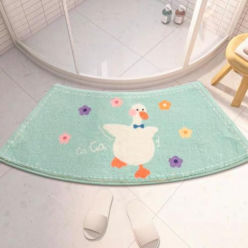Tapis Salle De Bain Angle Antidérapant Absorbant Moelleux Doux Et Confortable Douche Arrondi en Quart Cercle Lavable Microfibre for Sortie Baignoire 100 * 45cm(D)