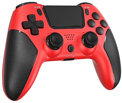 Hiyuky Lot de 2 manettes sans fil compatibles avec PS4/Slim/Pro/PC avec prise audio de 3,5 mm/double vibration/contrôle de mouvement à 6 axes