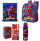 Top Linen (NW) Ltd Character Compatible with Spiderman 4 Piece Set -Boys Kids Backpack + Water Bottle + Gym Bag + Filled Pencil Case (Spiderman Set of 4)