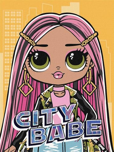 IDEYKA Malen nach Zahlen - L.O.L. Surprise! O.M.G. City Babe Malen nach Zahlen für Kinder, einfaches Acryl-Malen nach Zahlen für Erwachsene, malen nach zahlen mit rahmen,DIY, 30х40 cm