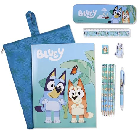 KIDS EUROSWAN SL BLUEY BUMPER STATIONERY SET IN REUSABLE BAG