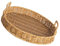 Cabilock Bandeja Redonda de Almacenamiento Tejida con Asas y Aperitivos Diseño Imitación Rattan para Servir Casa y Organizar Utensilios