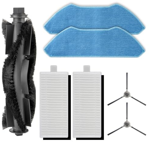 (7 Pezzi) M1 Ricambi Compatibili con Aspirapolvere Robot Lefant M1, 1 Spazzola a Rullo, 2 Spazzole Laterali, 2 Filtri HEPA, 2 Panni per Mop, Kit Accessori