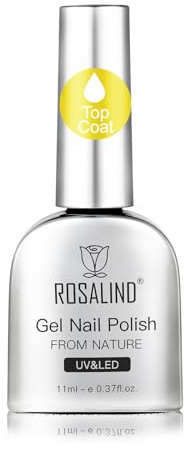 ROSALIND Top Coat UV Nagellack 11ml Gel Nagellack Überlack | Soak-Off UV LED Top Coat für Gelnägel Nail Art Maniküre Langanhaltend Großvolumen
