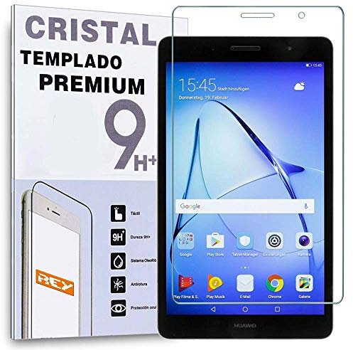 REY Protector de Pantalla para Huawei MEDIAPAD T3 8 / Honor Play Pad 2 8, Cristal Vidrio Templado Premium