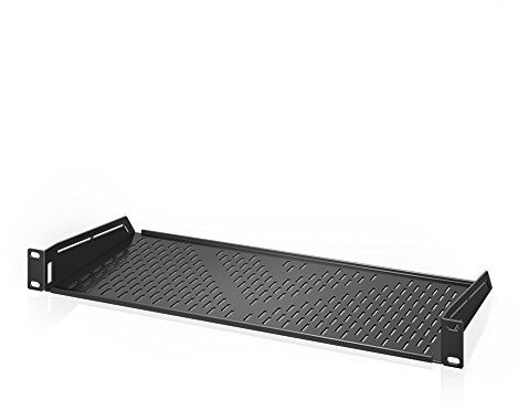 AC Infinity 19-Zoll Fachboden 1 HE – perforiert | Tiefe 20 cm, 2,4 mm kaltgewalzter Stahl, Tragkraft 23 kg