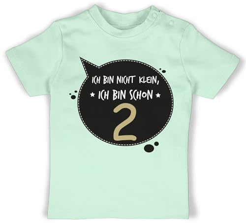 Baby T-Shirt Mädchen Jungen - 2. Geburtstag - Ich Bin Nicht klein, ich Bin Schon Zwei - 18/24 Monate - Mintgrün - Outfit 2 Jahre Junge geburtstagsshirt 2.Geburtstag Shirt Birthday