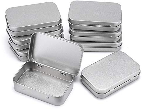 SUMTree 8 Stück Metalldosen aus Metall mit Deckel,Mini-Aufbewahrungsbox,Minibox,Organizer für Zuhause, Süßigkeiten und kleinen Gegenständen(Rechteckig,Silber)
