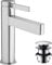 hansgrohe Waschtischarmatur Finoris, Wasserhahn Bad mit Auslauf Höhe 110 mm, mit Push-Open Ablaufgarnitur, Badarmatur wassersparend, Chrom